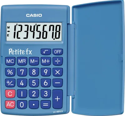 Produktbild von Casio LC-401LV-BU, 8-stellig, Wissenschaftlicher Taschenrechner, LCD-Anzeige, Wurzelberechnungen, Batteriebetrieb