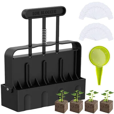 Imagen del producto de Máquina manual para fabricar bloques de tierra con sistema de siembra integrado - 5 x 5 cm