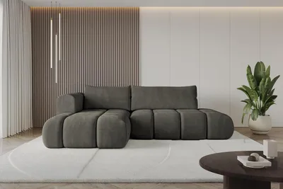 Produktbild von ALTDECOR Ecksofa mit Schlaffunktion und Bettkasten CLOUD-L 280x185x90 Schwarz - Corner Sofa Bett Eckcouch Couch L-Form Schlafcouch Ausziehbar Wohnlandschaft Schlafsofa Cauchsofa