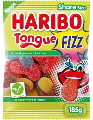 Immagine prodotto di Haribo Tongue F!zz Sour 185g – Caramelle gommose fruttate-aspre dal gusto intenso