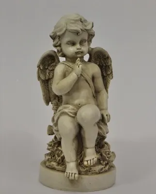 Produktbild von Engel Dekoengel Schutzengel Korb Skulptur Grab Deko Figur Grabschmuck Engelfigur