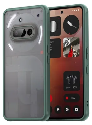 Immagine prodotto di Custodia per Nothing Phone 3a, retro traslucido opaco con protezione per la fotocamera, custodia protettiva antiurto Verde