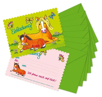 Produktbild von Stanzkarte Einladungs-Set Mein Ponyhof