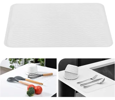 Produktbild von Abtropfmatte Silikon 40x45cm Transparent hitzebeständig rutschfest