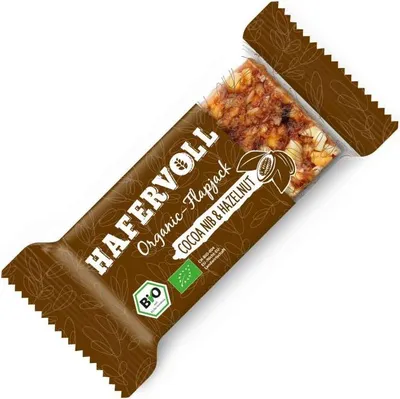 Produktbild von Hafervoll Organic-Flapjack Cocoa Nib & Hazelnut 60g