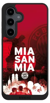 Produktbild von NIVOCASE Handyhülle für Samsung Galaxy S24 FE 5G  Hülle NIVOpure Case Schwarz FC Bayern München FCB Mia San Mia