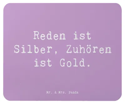 Produktbild von Mr. & Mrs. Panda Mauspad Spruch Konflikte friedlich lösen - Lavendeltraum - Geschenk, Mousepad, mousematte, Zuhören ist Gold, pc, Unterstützung, Mouse Pad, laptop, Trost