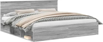 Immagine prodotto di vidaXL Struttura letto grigio Sonoma 200 x 200 cm in legno di pino massiccio