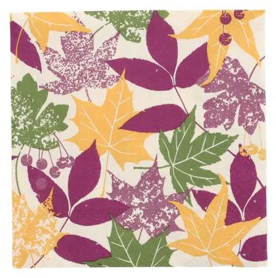 Zdjęcie produktu dla 200 serwetek Papstar, 3-warstwowe, składane na 1/4, 33 cm x 33 cm, motyw Autumn Leaves 37097