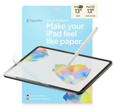 Productafbeelding van Paperlike PL3-13-24: Beschermfolie voor Apple iPad Pro 11 M4 (2024), iPad Pro 13 M4 (2024), iPad Air 11 M2 (2024), iPad Air 13" (2024), iPad Air 13" (2025), 2 stuks.