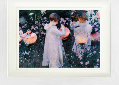 Produktbild von John Singer Sargent Gerahmtes Bild Mit Edlem Passepartout | Wand-Bilder | Im Bilderrahmen - Nelke, Lilie, Lilie, Rose, 1885-86 (30 x 40 cm)