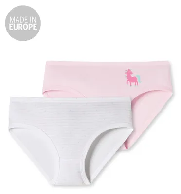 Produktbild von SCHIESSER Mädchen 2-Pack Hüftslips - weiß/rosa - Größe 92