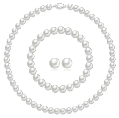 Immagine prodotto di Set di 3 collane di perle con bracciale e orecchini, confezionato in una scatola regalo