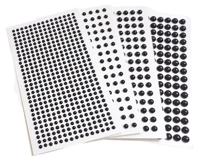 Glitzersteine selbstklebend, 930 Stück, 3-6 mm, weiß, schwarz