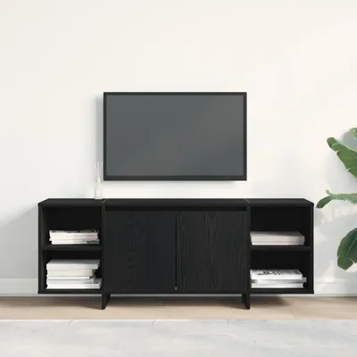 Obrázek produktu pro Maison Exclusive – Televizní skříňky, rozměry 130 x 35 x 50 cm, barva černá, Imitace dubu, materiál: dřevovláknitá deska