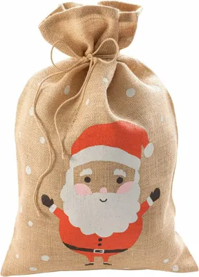 Produktbild von folia Jutesack "Weihnachtsmann" (B)350 x (H)500 mm natur