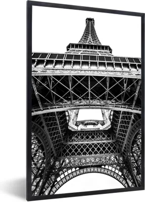 Produktbild von MuchoWow® Gerahmtes Poster Unter dem Eiffelturm 20x30 cm - Poster mit Schwarzem Bilderrahmen Wandposter Rahmen Foto Bilder - Drucken - Bilder Poster im Rahmen