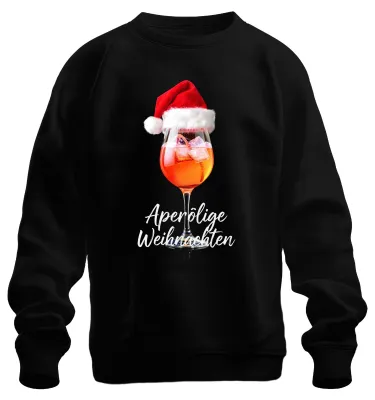 Produktbild von Aperölige Weihnachten Aperol Weihnachtsmütze Weihnachtsfeier Sweatshirt Pullover, Schwarz, XL
