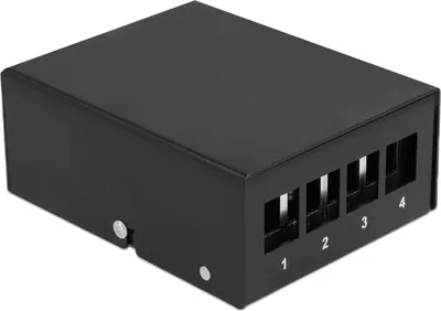 Produktbild von DeLOCK Keystone Patchpanel 4 Port schwarz, Schwarz, Metall, 87,3 mm, 112,5 mm, 45,2 mm