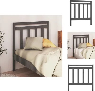 Produktbild von vidaXL Kopfteil Grau 95x4x100 cm Massivholz Kiefer -  Kopf- & Fußenden