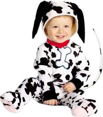 Produktbild von Hund Babykostüm Dalmatiner schwarz-weiss