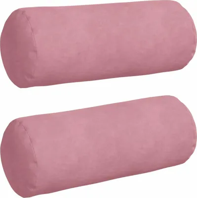 Image de vidaXL Coussins de traversin 2 pièces Rose Ø 15 x 40 cm Velours côtelé
