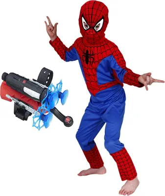 Produktbild von Klassisches Spider-Man-Kostüm mit Saugnapf-Launcher, 100–110 cm, 3–5 Jahre
