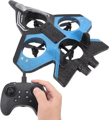 Image de Avion télécommandé - Pour découvrir les joies du vol - Quatre moteurs - 3 batteries - Bleu