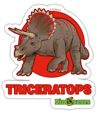 Produktbild von Spreadshirt Dinosaurier Triceratops Pflanzenfresser Sticker Aufkleber, 10 x 10 cm, Mattweiß