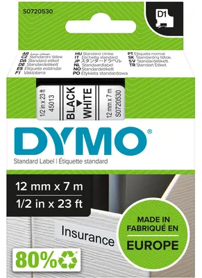 Image de DYMO D1 Standard 12mm x 7m, Boîte, 19 mm, 65 mm