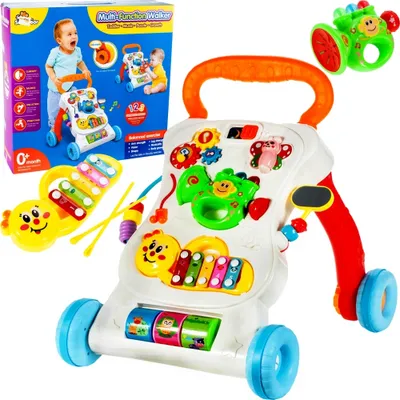 Immagine prodotto di Malplay girello per bambini girello per bambini con piatti e tromba girello per bambini girello per bambini musica dalla nascita regalo colorato