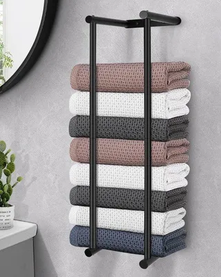 Produktbild von Handtuchhalter - Badezimmerorganisation - Doppelstange - 75 cm - Schwarz