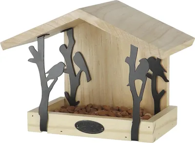 Immagine prodotto di ESSCHERT DESIGN Vogelfutterhaus "Zilpzalp" natur / schwarz