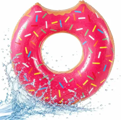 Produktbild von Donut Schwimmreifen pink- ca. 120 cm Luftmatratze für Pool & Wasser - Kinder & Erwachsene aufblasbar (Donut Pink)