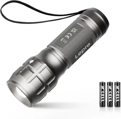 Produktbild von LED Taschenlampe klein extrem hell & zoombar, wasserdicht IPX4, batteriebetrieben Mini Handlampe für Camping Outdoor Kinder Notfälle Auto Haushalt LED