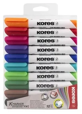 Obrázok produktu pre Kores M20800, 10 kusov, Čierna, Modrá, Hnedá, Zelená, Svetlozelená, Oranžová, Ružová, Červená, Tyrkysová, Fialová, Guličkové zakončenie, Viacfarebný, 3 mm