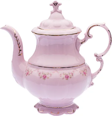 Produktbild von Kávová konvice, 1,15 l, růžový porcelán, kytičky, Leander