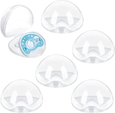 Produktbild von Aufbewahrungsbox für Schnuller, tragbar, transparent, staubdicht, für 6 Stück, ideal für Babys zu Hause und auf Reisen – praktisch und nützlich