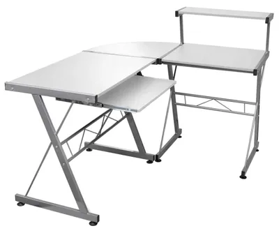Imagen del producto de Escritorio de esquina, color blanco, mesa de ordenador en forma de L