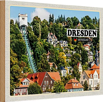 Produktbild von Holzschild Städte Dresden Deutschland Loschwitz 30x20cm