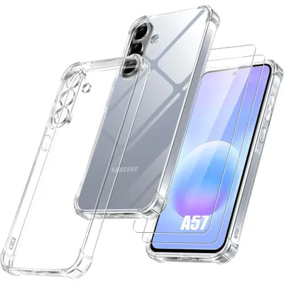 Image de Coque + 2 Verres Trempés pour Samsung Galaxy A57 5G, Protection Silicone Anti-Rayures Antichoc