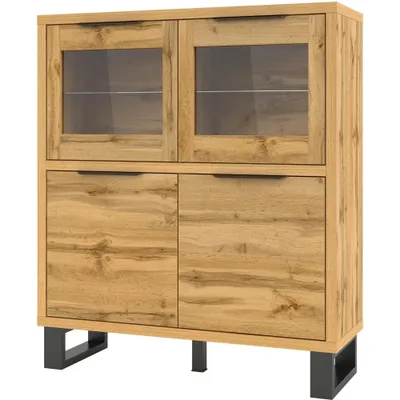 Image de Commode à quatre portes HALLE, 120x140x45 cm, chêne wotan