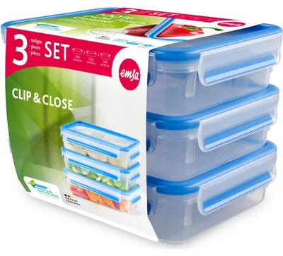 Obrázek produktu pro EMSA 515645, Krabice, Obdélníkový, 1,2 l, Průhledná, Polypropylen (PP), Termoplastický elastomer (TPE), Německo
