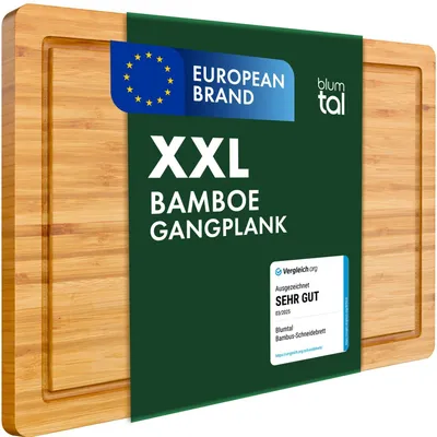 Bamboo-Schneidebrett mit Saftrille, 43,5x29,5x2 cm