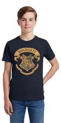 Produktbild von Spreadshirt Harry Potter Hogwarts Wappen Teenager Premium T-Shirt, 146/152 (10 Jahre), Navy