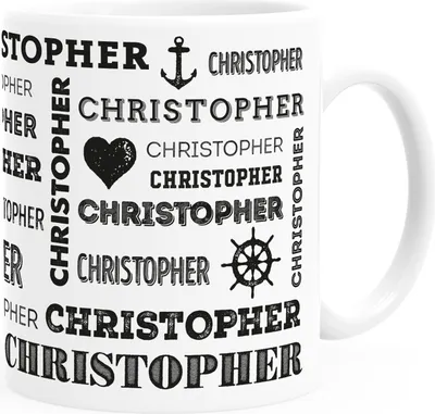 Produktbild von Kaffee-Tasse eigener Name Namenstasse Männer personalisierbare persönliche Geschenke SpecialMe® 8-12 Zeichen weiß Keramik-Tasse