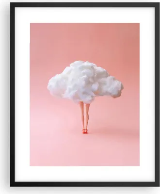 Produktbild von Gerahmtes Poster - Schwarzer Rahmen - Wolke Beine Surrealismus - 40x50 cm - Wand Bild - Wanddeko - Wandbilder - Kunstposter - Wandposter - Bilderrahmen - Bilder - Kunstdruck - P2BPA40x50-4491