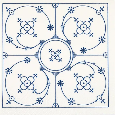 Produktbild von Servietten Papier 33x33cm 3-lagig Indisch Blau Ornament 20 Stück