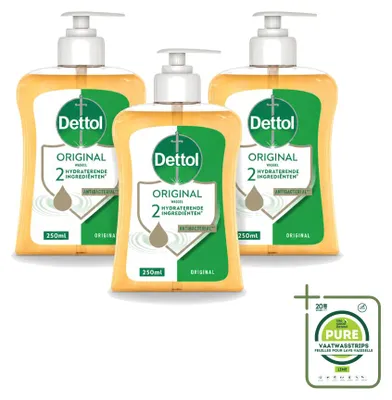 Produktbild von 3 x Dettol Antibakterielle Handseife Original - 250 ml - Großpackung - 3 Stücke