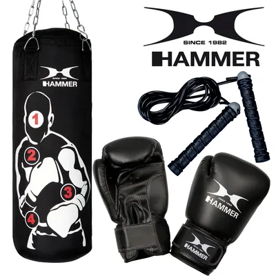 Produktbild von HAMMER Box-Set Sparring Pro Boxsack + Boxhandschuhe + Springseil